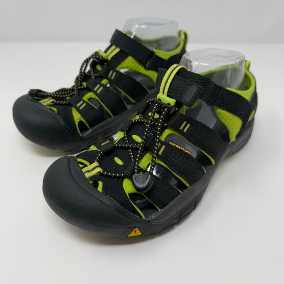Keen Newport H2 Sandals Big Kids 6 Black Neon Green Hiking Sandals EUC - Picture 4 of 13